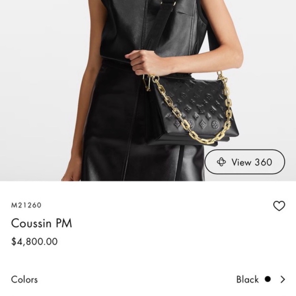 Coussin PM Louis Vuitton Black/Noir in great condition